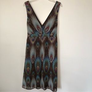 3/$15 Charlotte Russe dress M Sleeveless V Neck Y2K‎ Babydoll Retro Multicolour